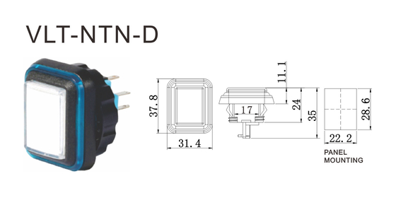 31.4*37.8mm VLT-NTN-D Gaming Buttons For Sale